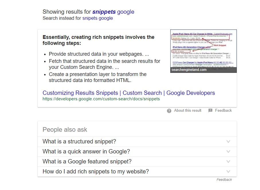 snippet google